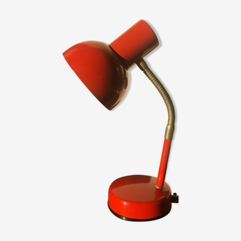 Lampe de bureau articulée rouge orange vintage