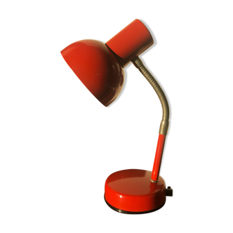 Lampe de bureau articulée rouge orange vintage