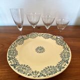 Set of 6 Champagne flutes in engraved glass 10 cl