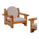 Pair of solid pine lounge chairs, italy 1970s