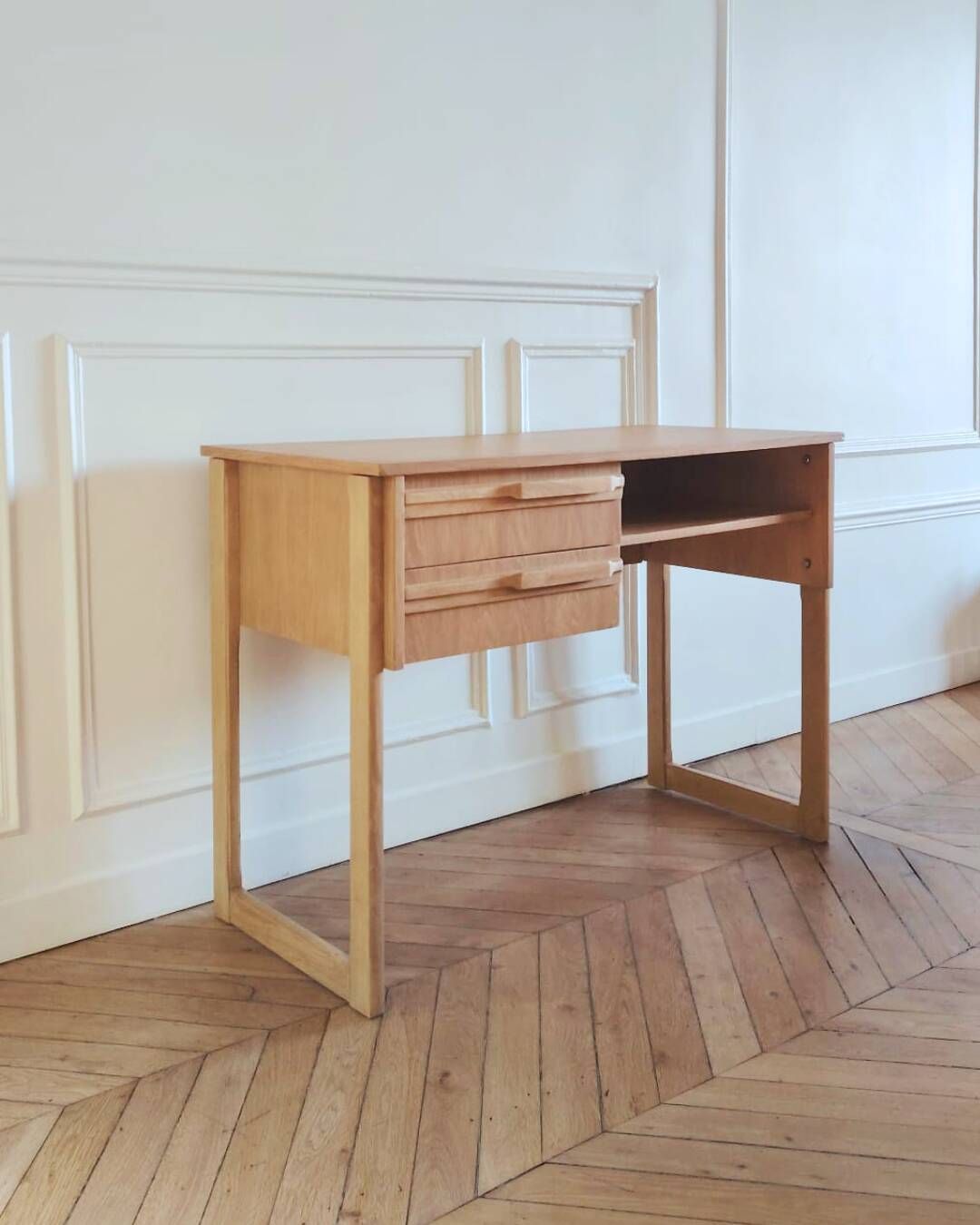Renovated vintage desk, Scandinavian style, 1960s-70s.