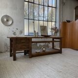 XL central island workbench oak