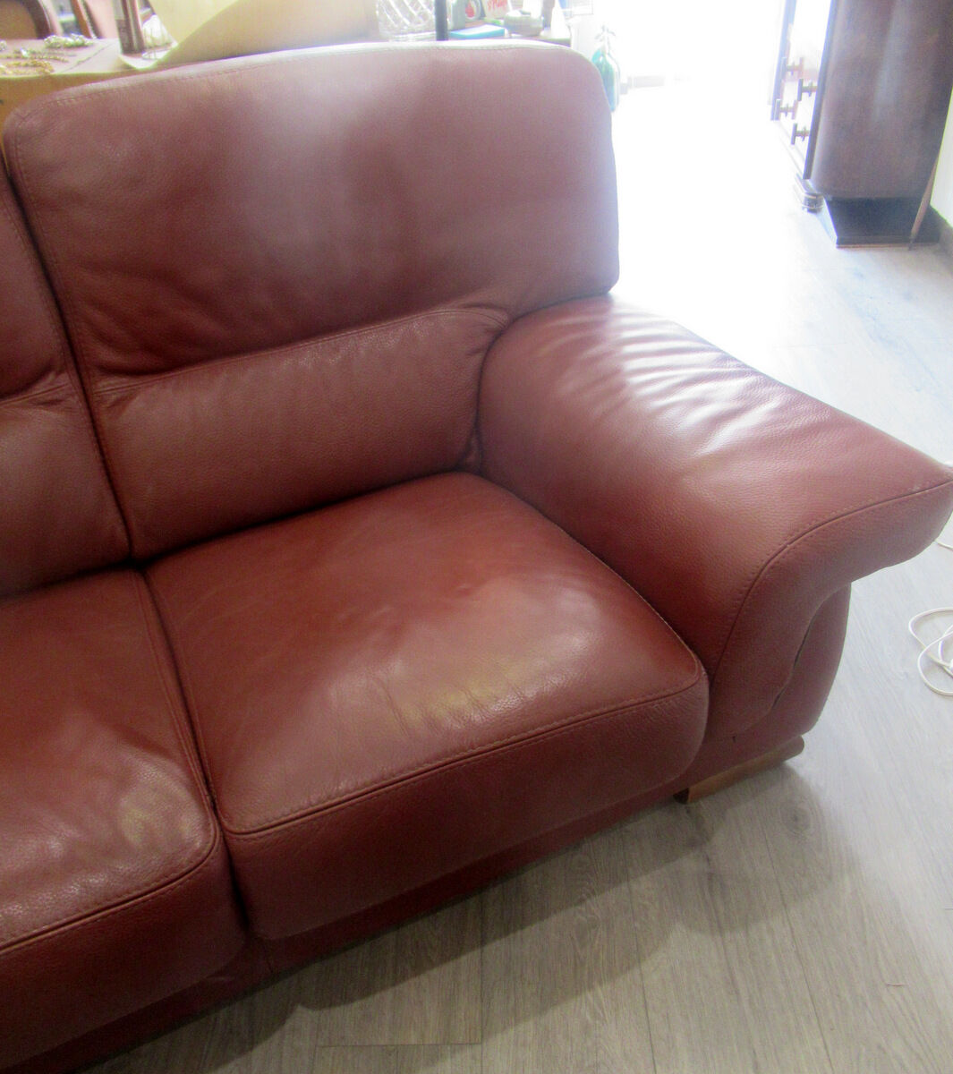 Leather sofa, 2 seats, Roche-Bobois brand