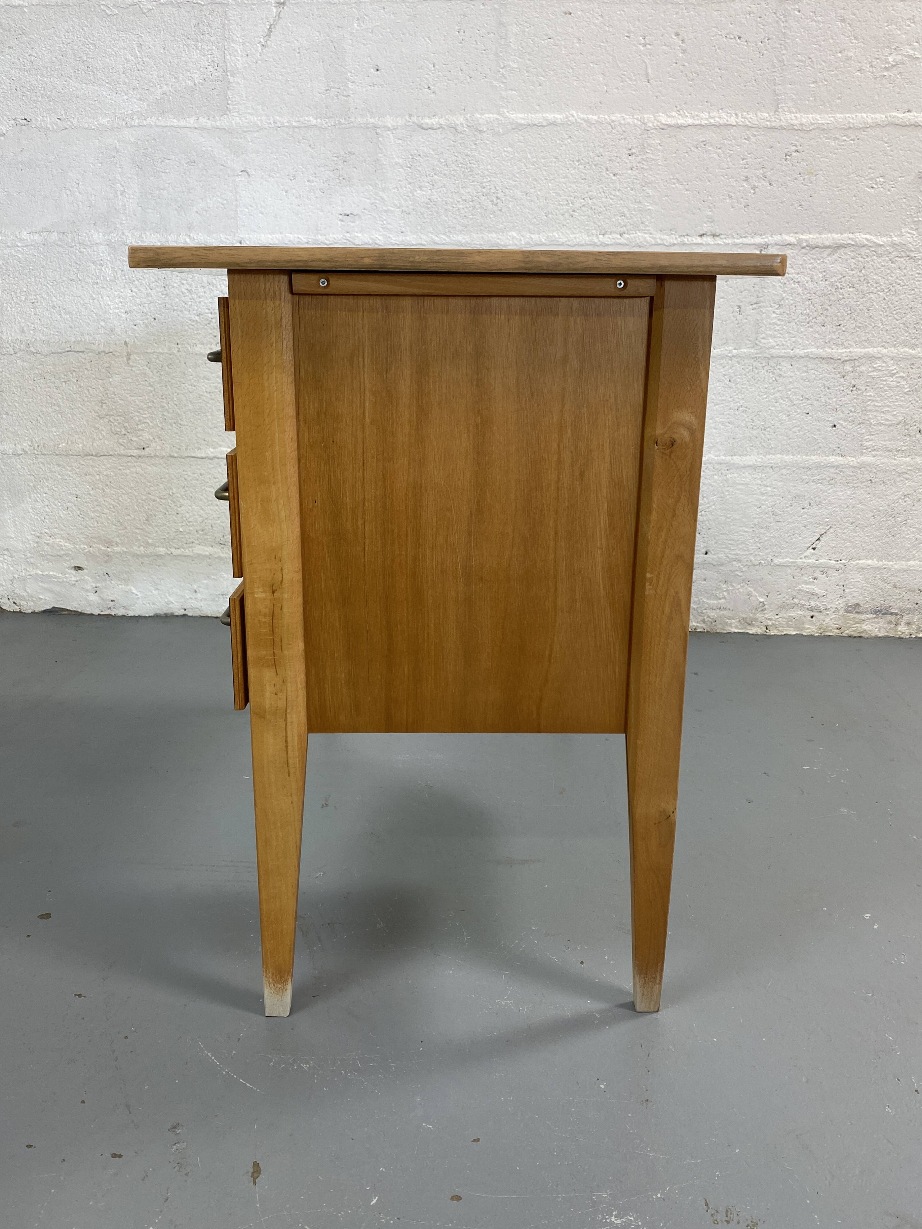 Bureau vintage en formica bois et métal