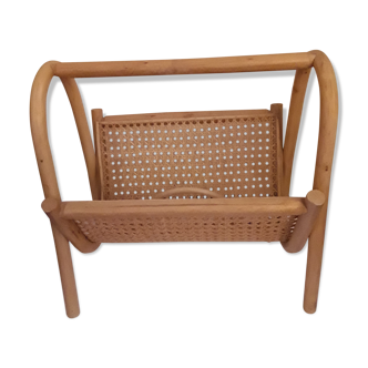 Porte-revue en rotin vintage