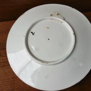 Plate in slurry moulin des loups decorated with apple in relief