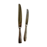 Two service knives in silver metal goldsmith Bertrand vintage
