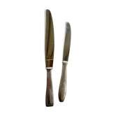 Two service knives in silver metal goldsmith Bertrand vintage