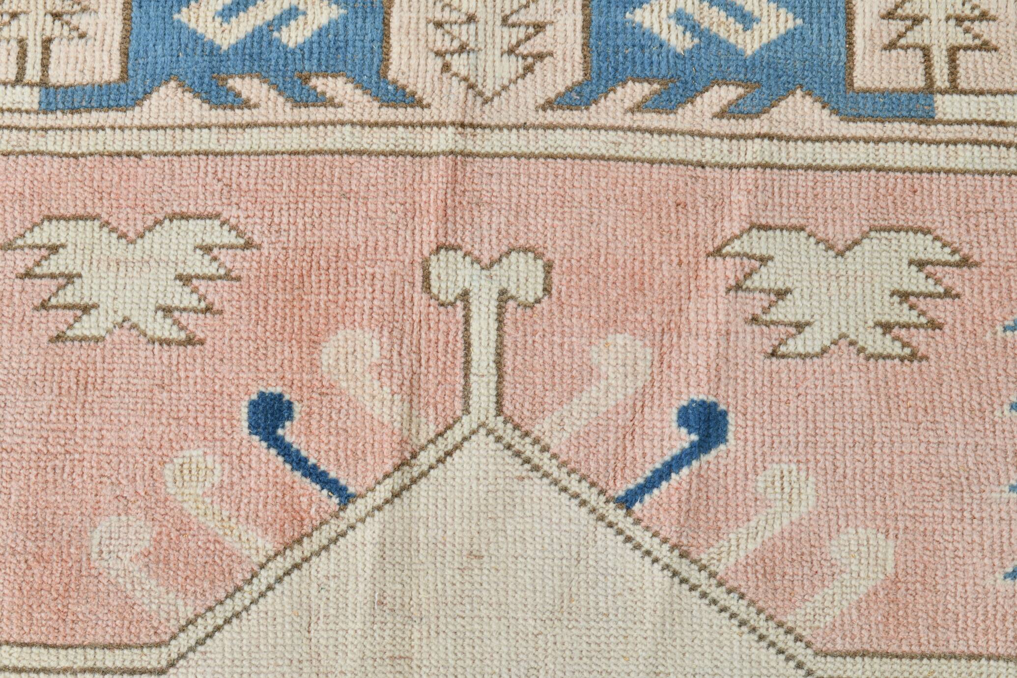 5x7 Peach & Blue Contemporary Vintage Rug, 154x226Cm SK22969