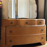 Art Deco dressing table in elm burl and maple burl