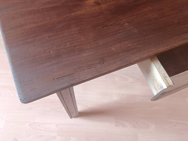 Table bureau ou table d’appoint art déco années 1930 vintage bois massif