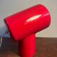 Designer table lamp in red ceramic from the 90s