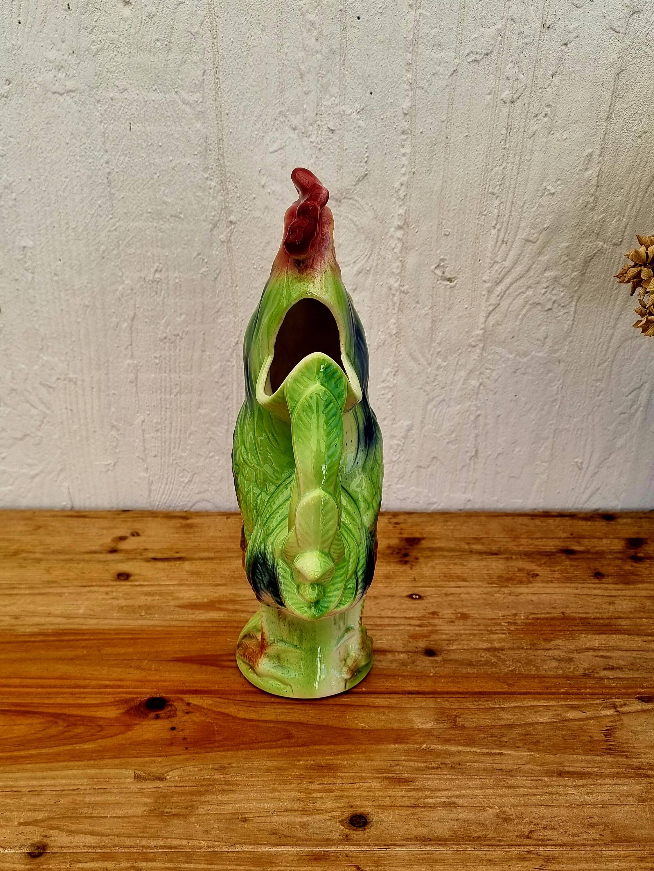 St-Clément barbotine rooster pitcher