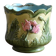 Antique Ceramic Cache Pot with Poppies, Art Nouveau Planter