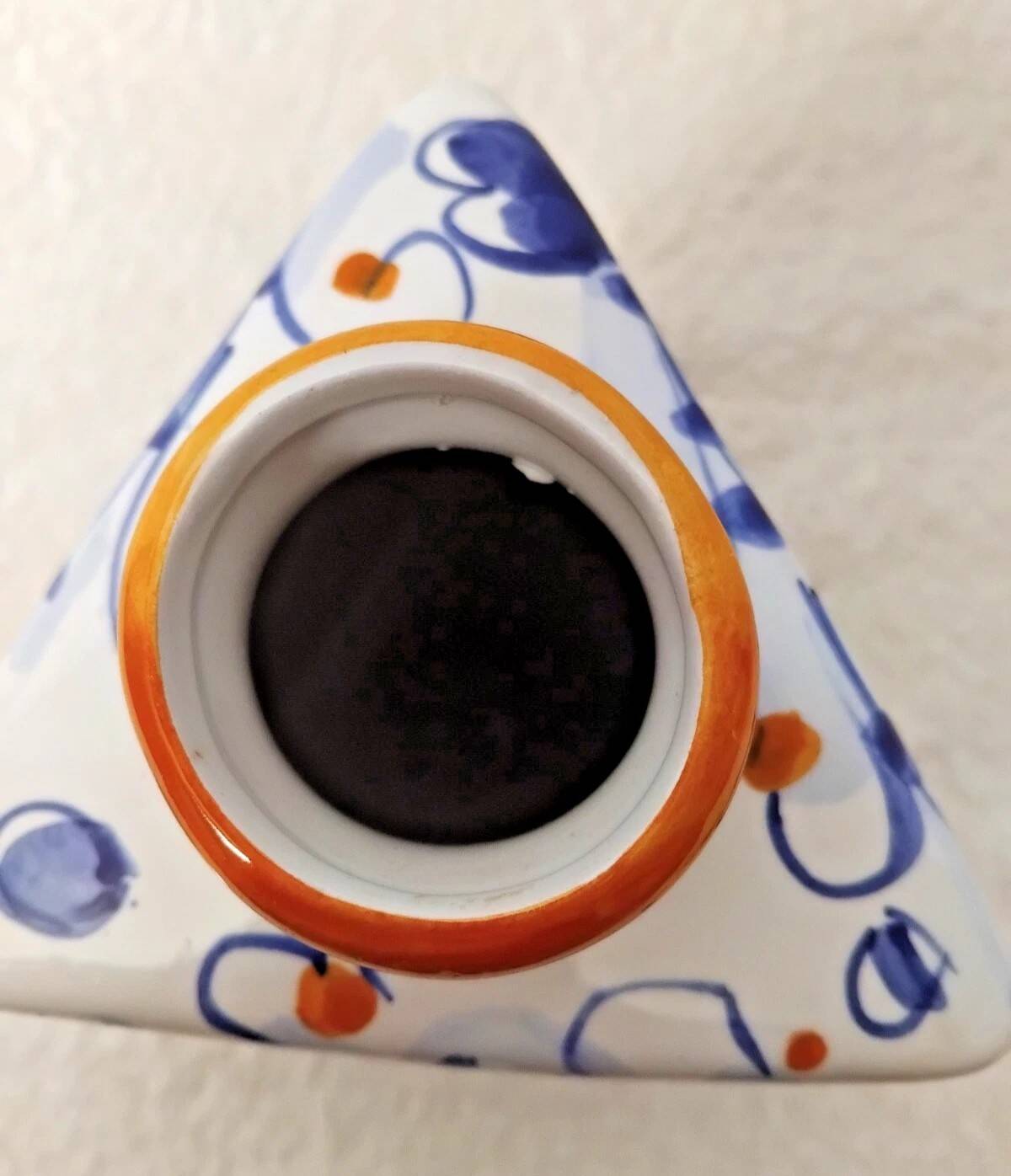 Vintage Glazed Ceramic Pottery Soliflore Vase H: 15 cm
