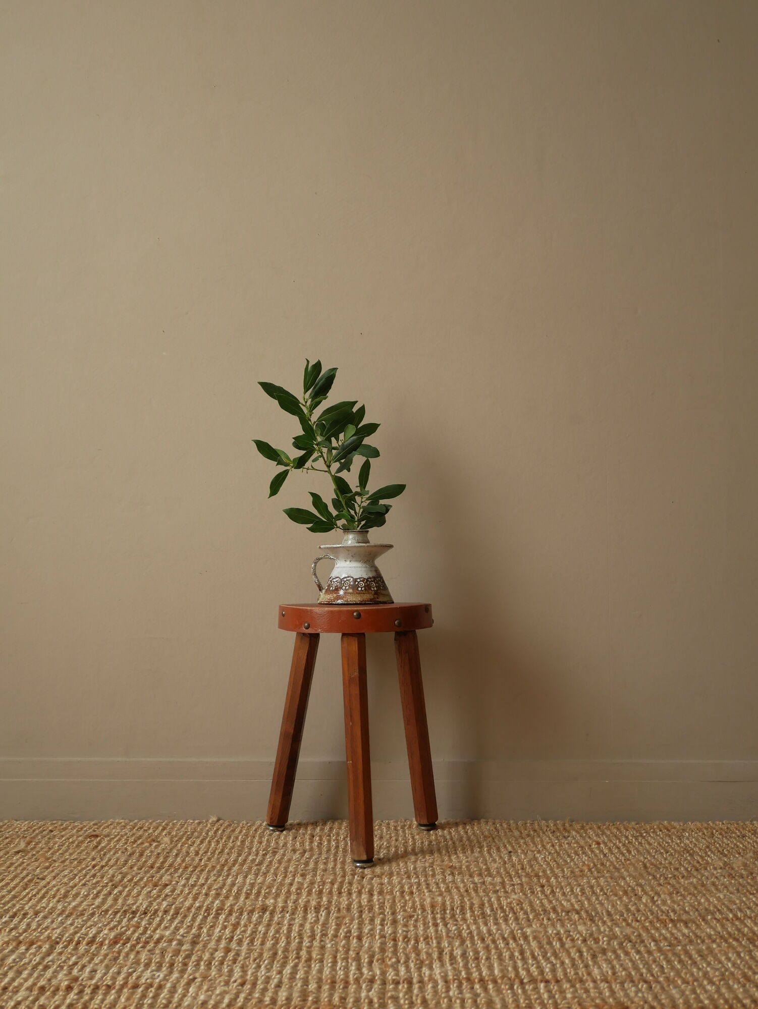 Handheld candle holder in ceramic or vintage soliflore Scandinavian decorative object