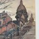 André Duculty (1912-1990) Watercolor on paper "Escaliers de la Butte Montmartre à Paris" Signed