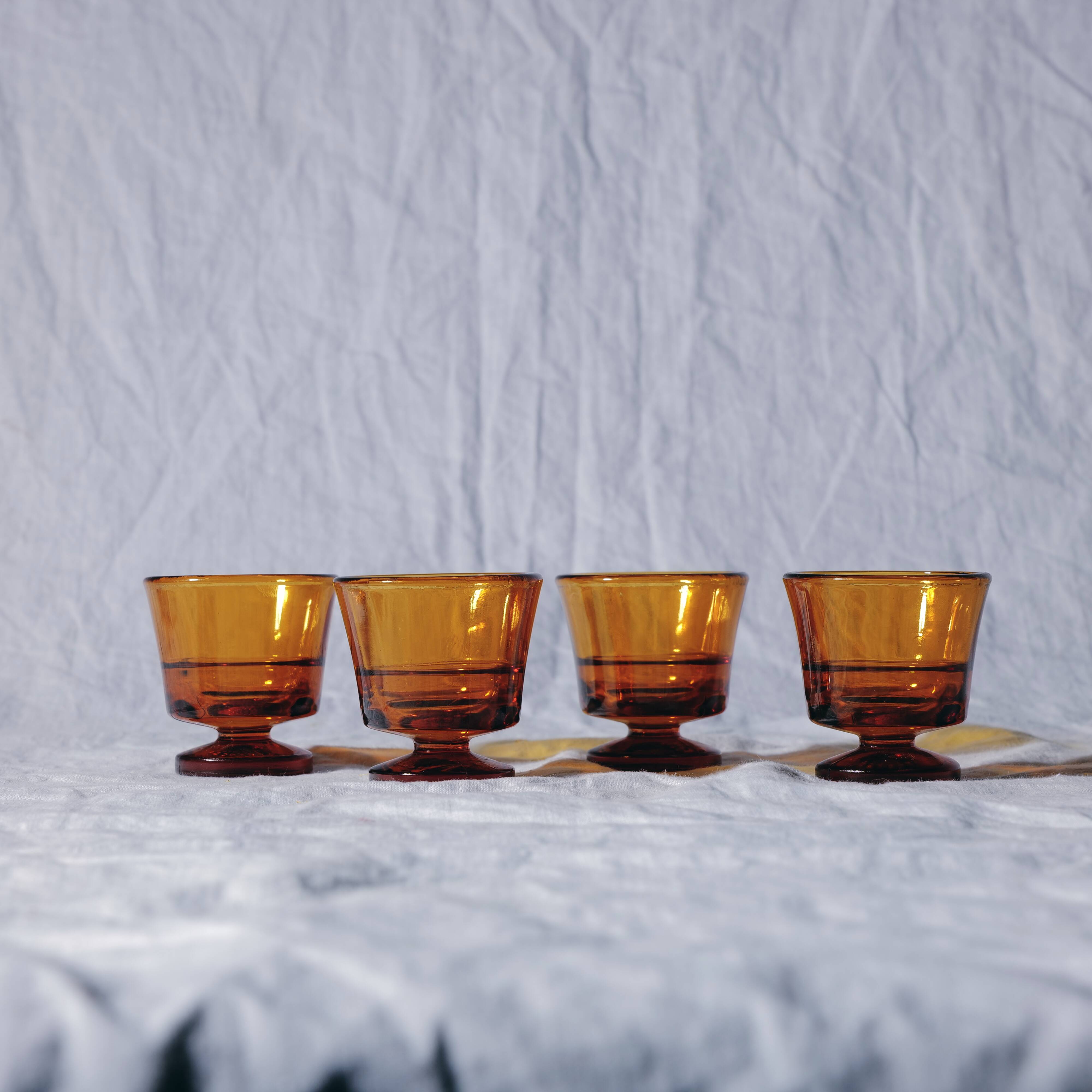 4 Duralex amber glass egg cups