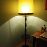 Wooden 1960s lamppost with large lampshade