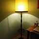 Wooden 1960s lamppost with large lampshade