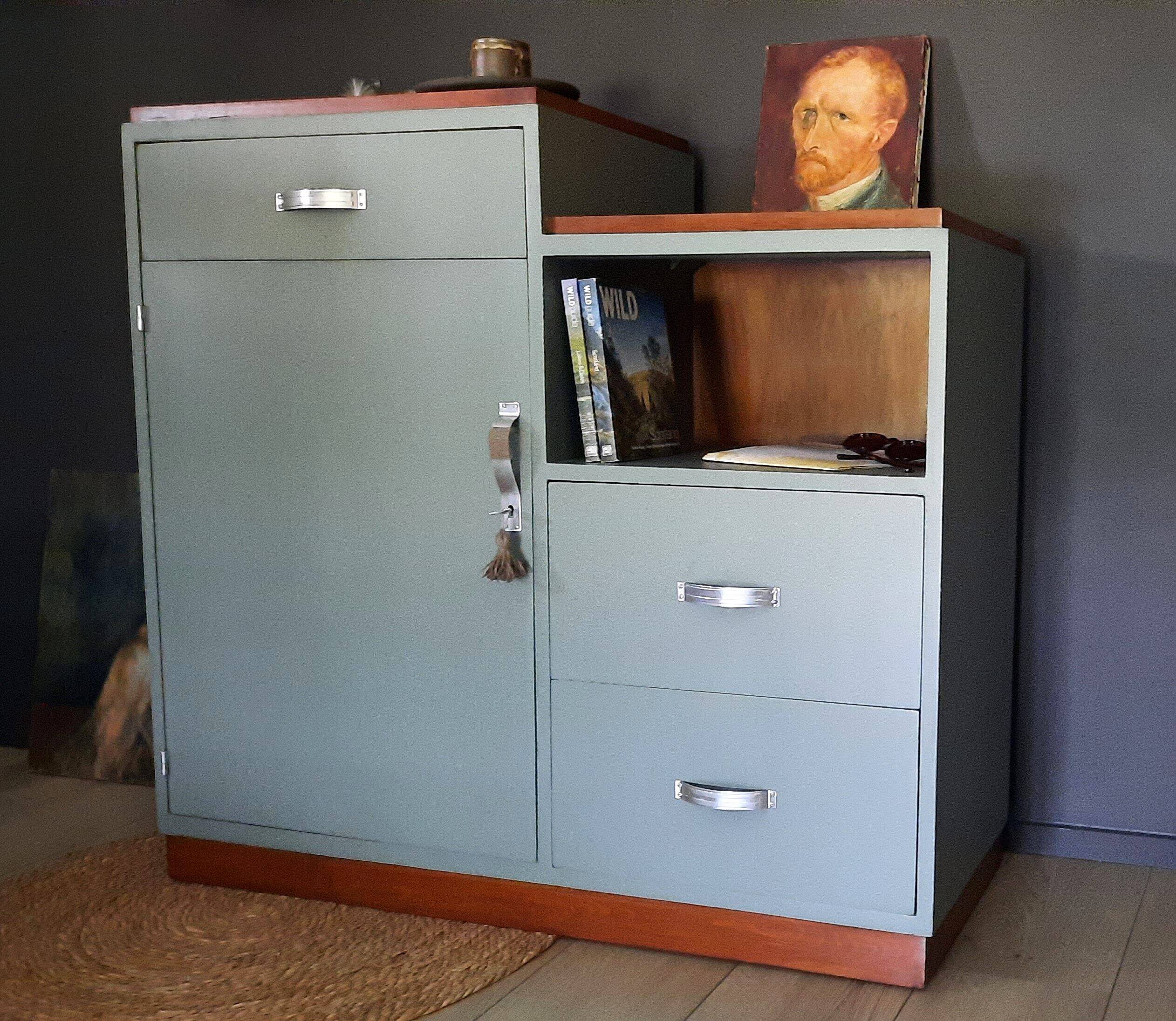 Vintage asymmetrical sideboard, 50s/60s