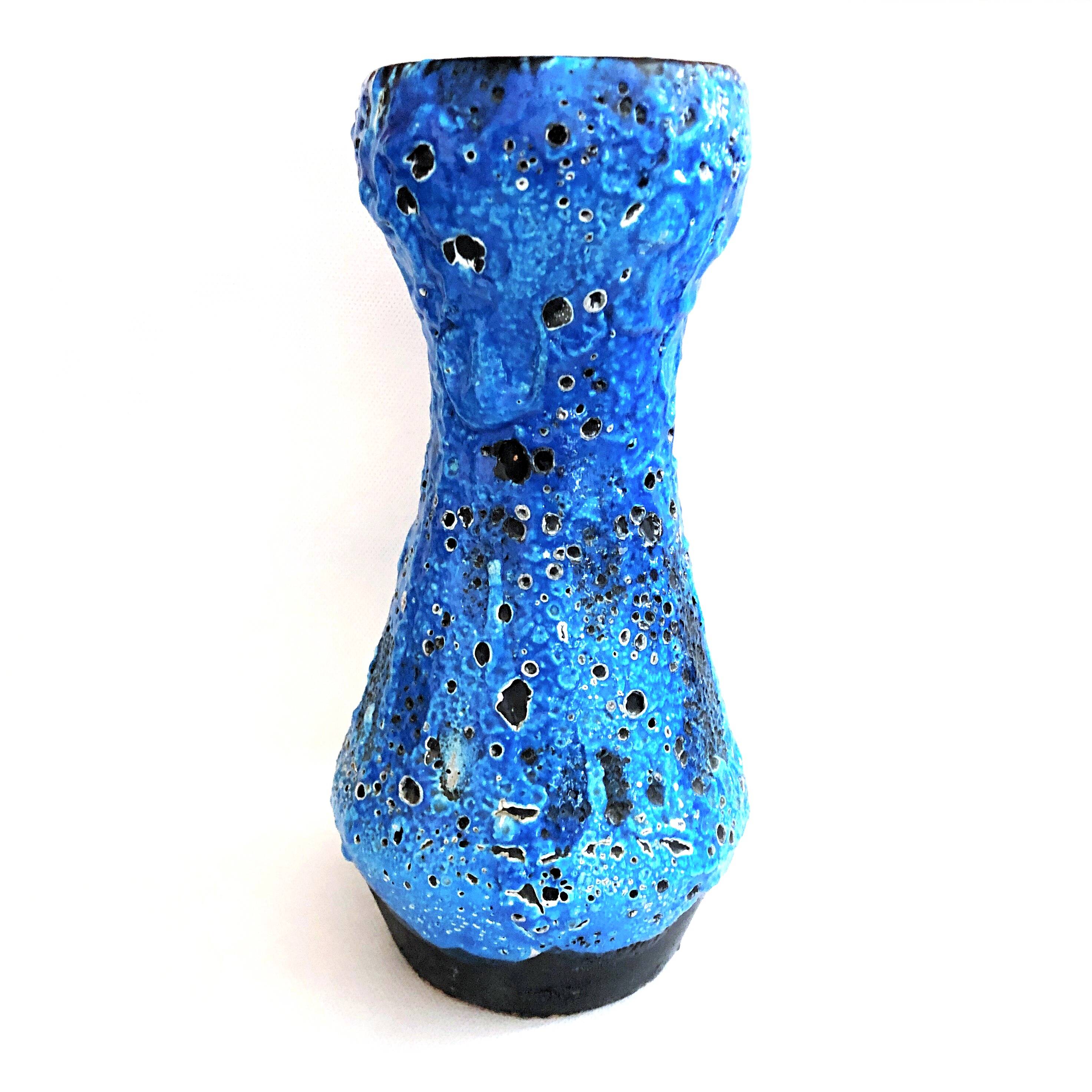 Large vintage seafoam blue artisanal vase