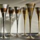 6 Vintage Silver-Plated Brass Champagne Flutes