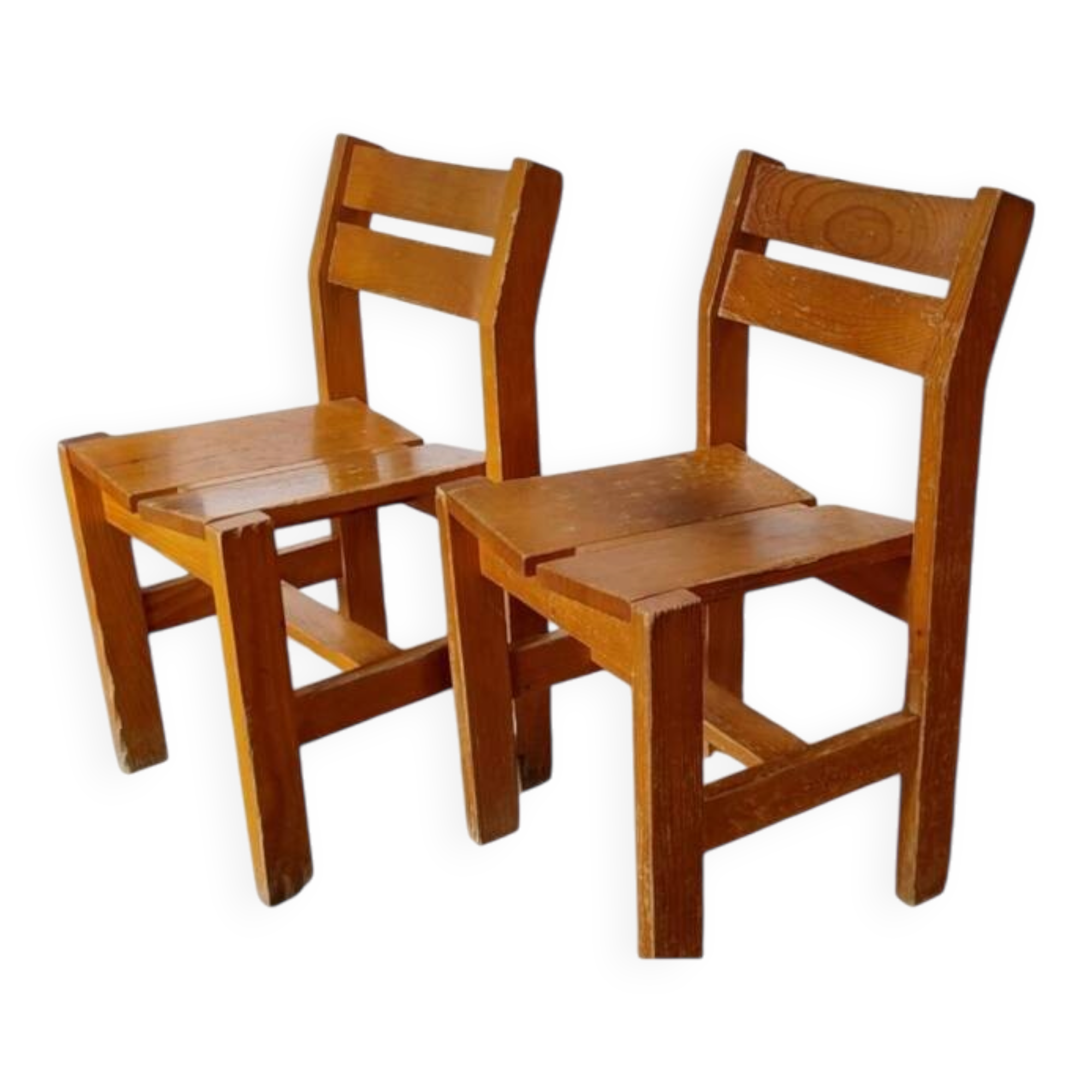 Pair of chairs the arcs Charlotte Perriand