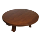Height adjustable, round, oak coffee table 1960s