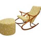 Mid Century, vintage bentwood rocking chair by TON, 1950-60s Czechoslovakia