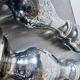 Pair of vintage mercury glass candleholders