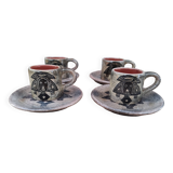 Set of 4 vintage 70s stoneware espresso cups
