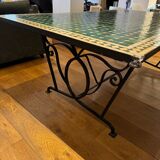 Table en fer forgé et mosaïque