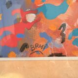 Framed Paper Painting WILLIAM BRUI contemporary abstract modernism