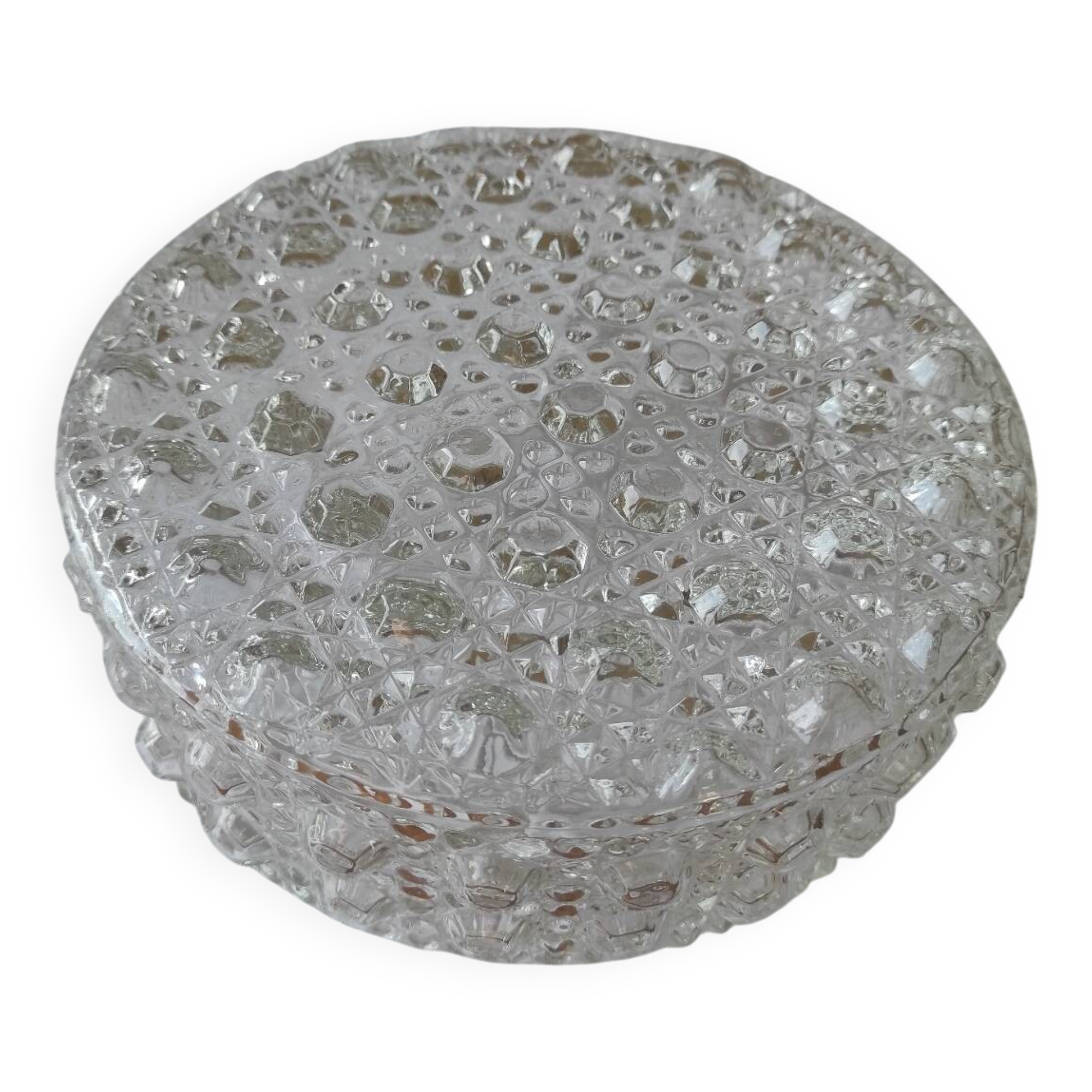 Glass ceiling light globe with relief decoration