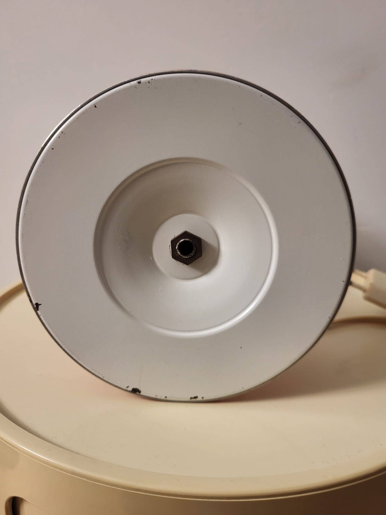 Vintage space age tafellamp uit de jaren 60 met lampenkap in glas