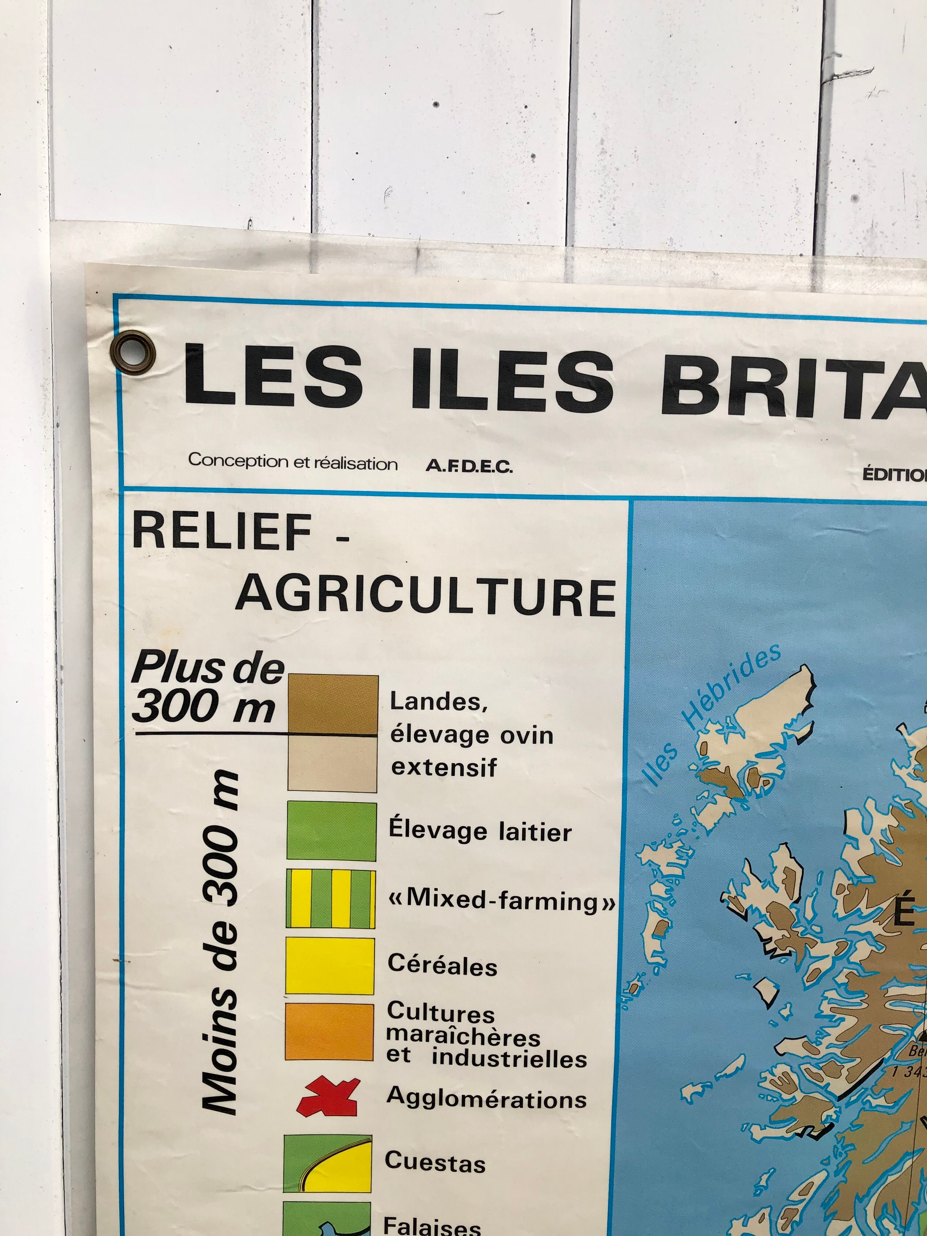 Vintage British Isles School Map Poster