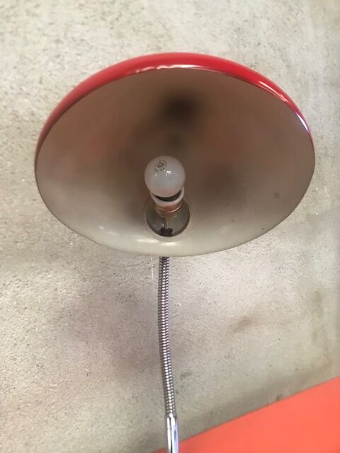 Vintage metal red lamp 1960