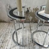 Trio of 70s chrome consoles