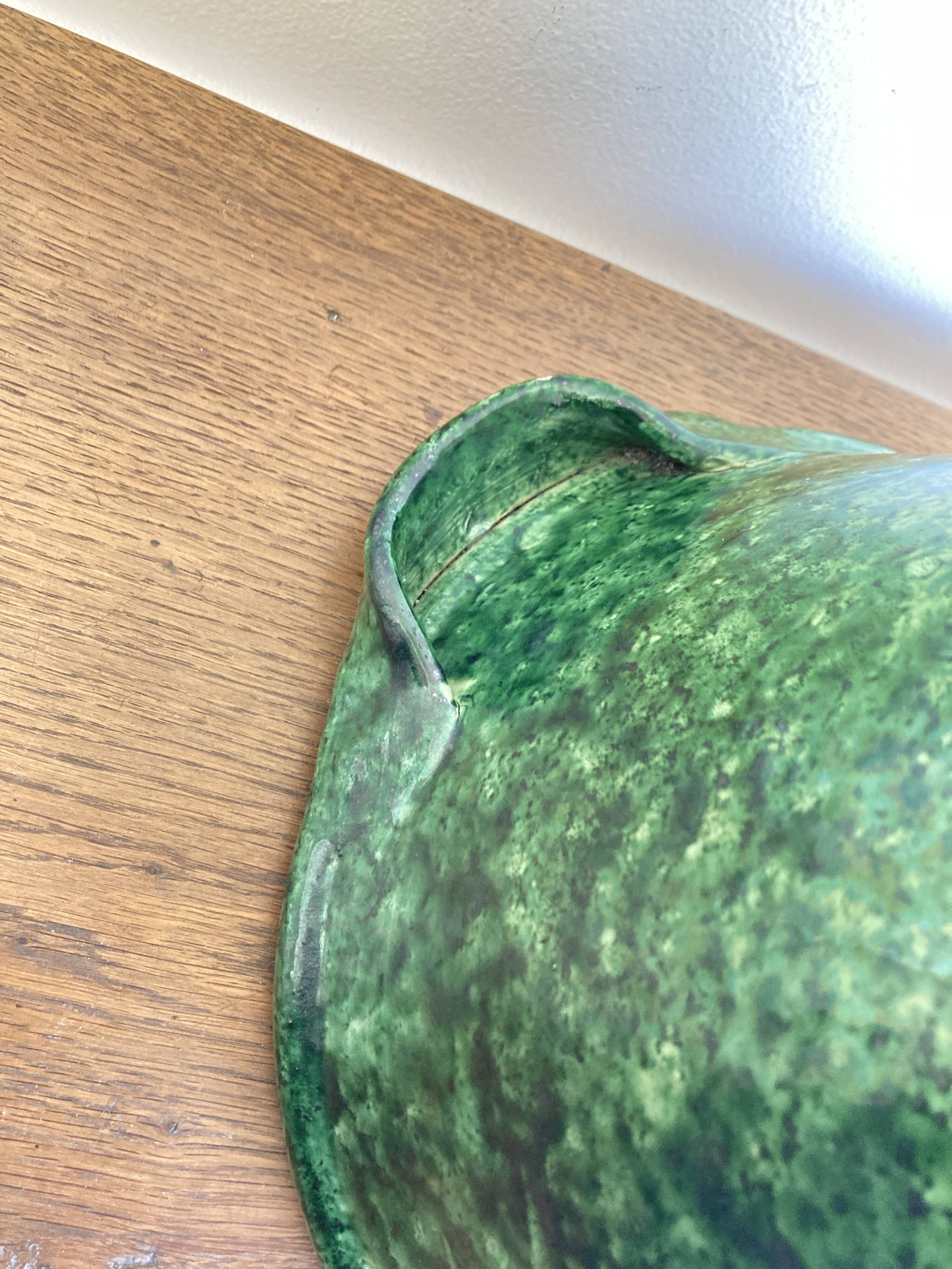 XXL solid earthenware salad bowl by Foucard Jourdan 1960