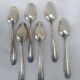 6 spoons for a dessert in silver metal
