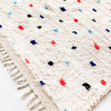 Berber carpet Beni Ouarain ecru with large colored polka dots 300x206cm