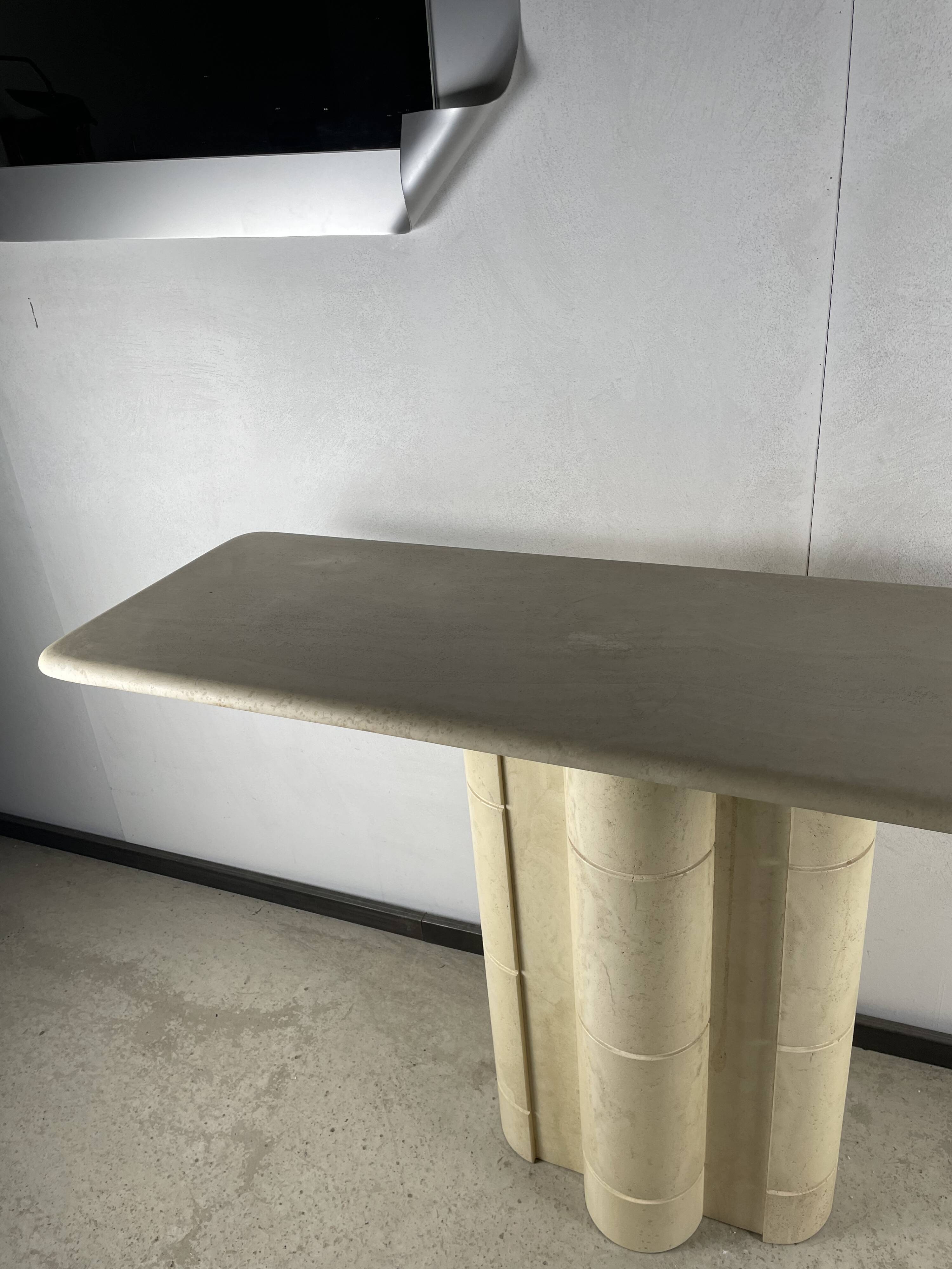 Vintage travertine console