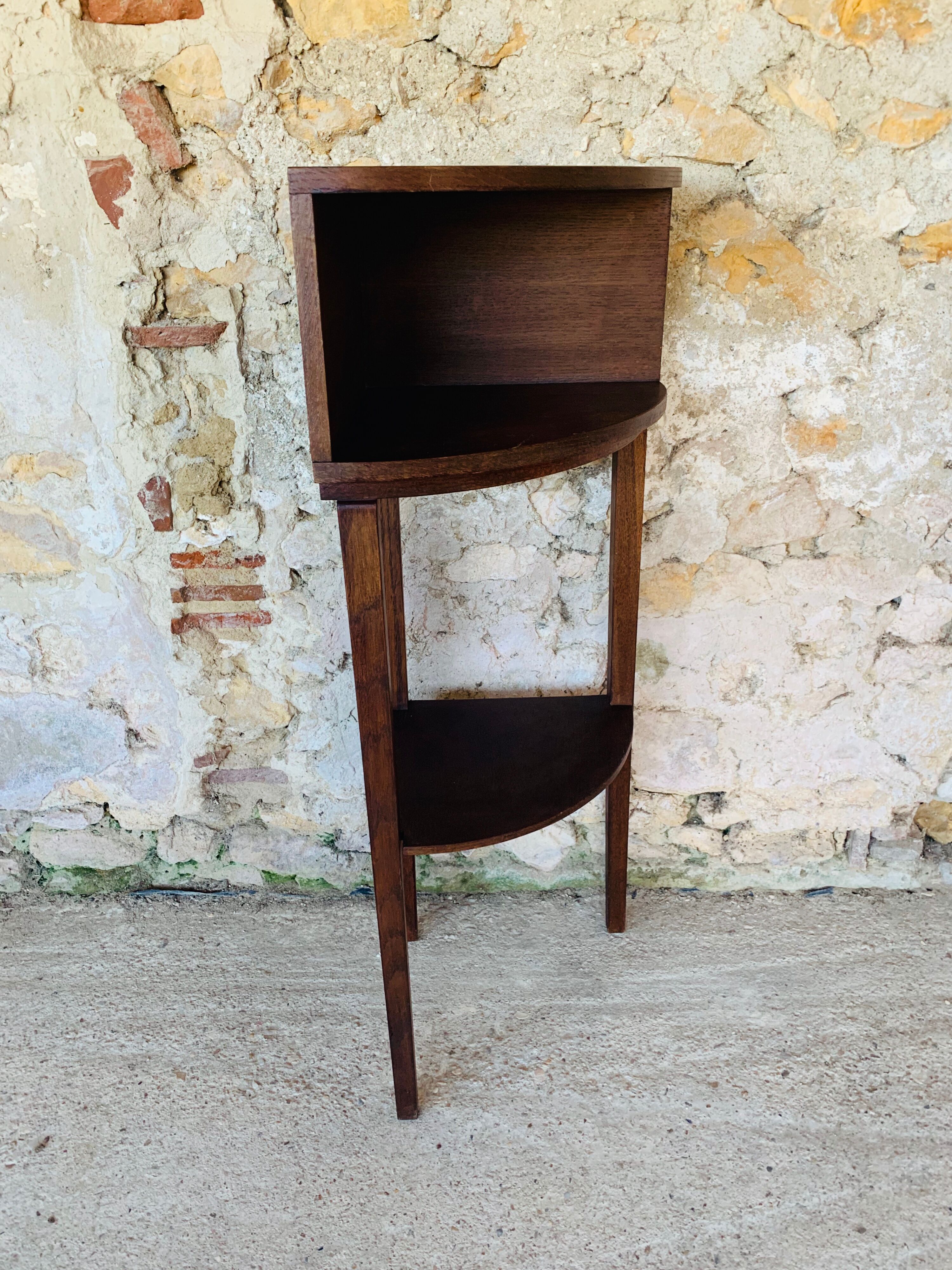 Vintage corner shelf on tripod legs, circa 50/60