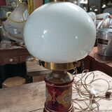 Living room lamp red glass opaline white