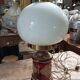 Lampe salle salon verre rouge opaline blanc