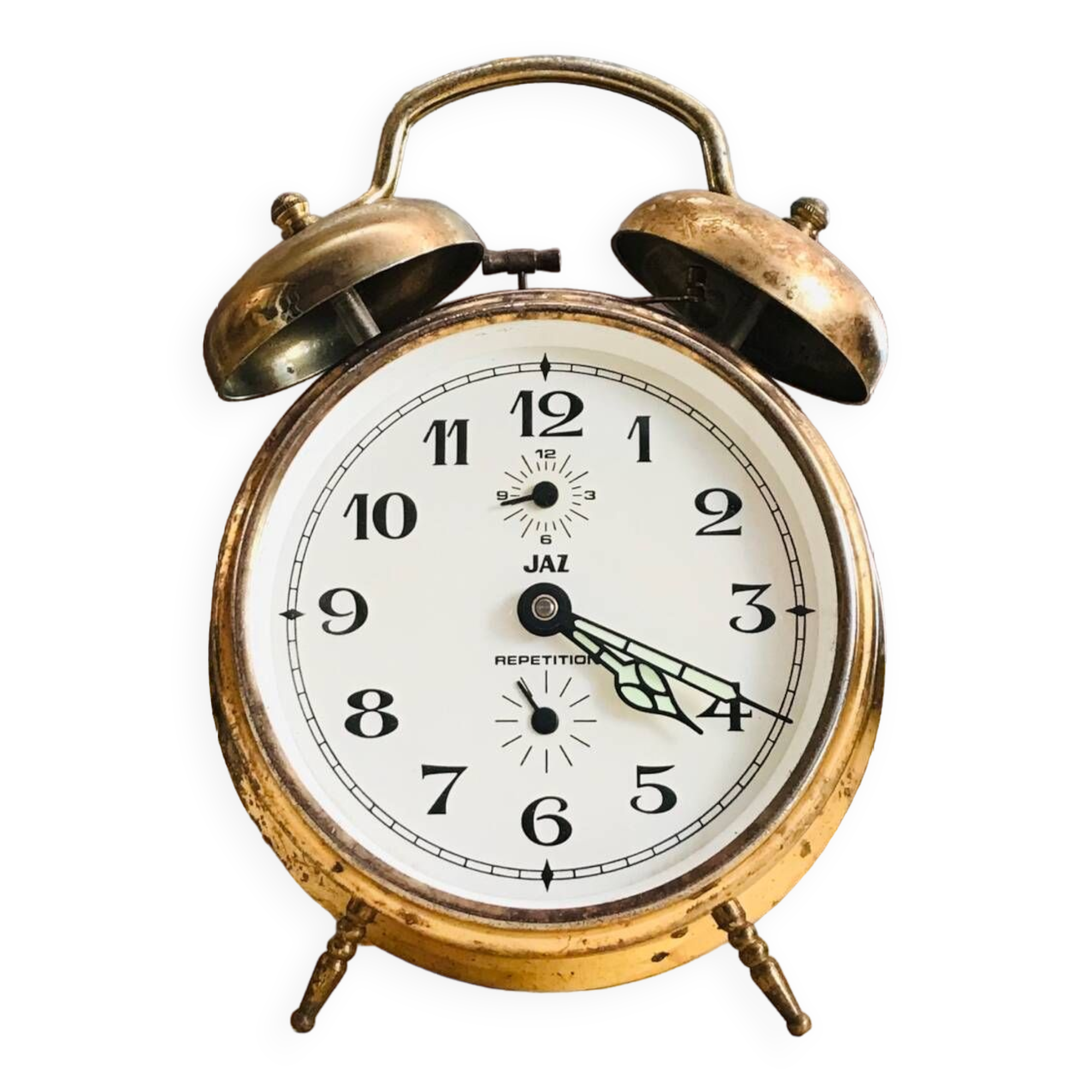 Jaz repeater alarm clock 1982 double copper bells