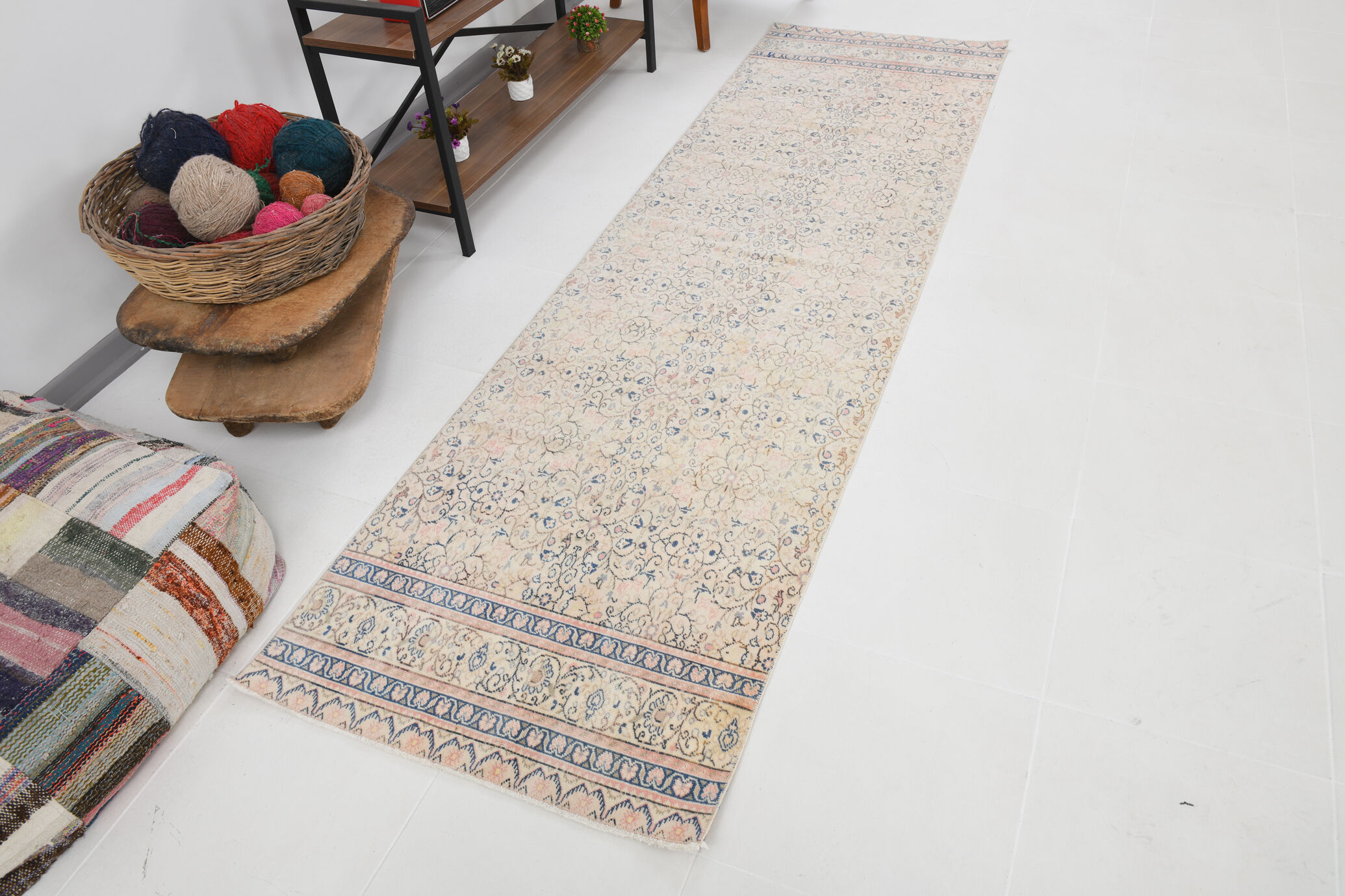 3x9 blue persian runner rug, 80x286cm