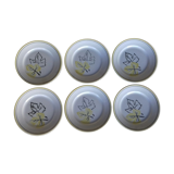 6 assiettes plates jaune noir