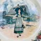 Round obernai dish in Sarreguemines earthenware, signed Loux